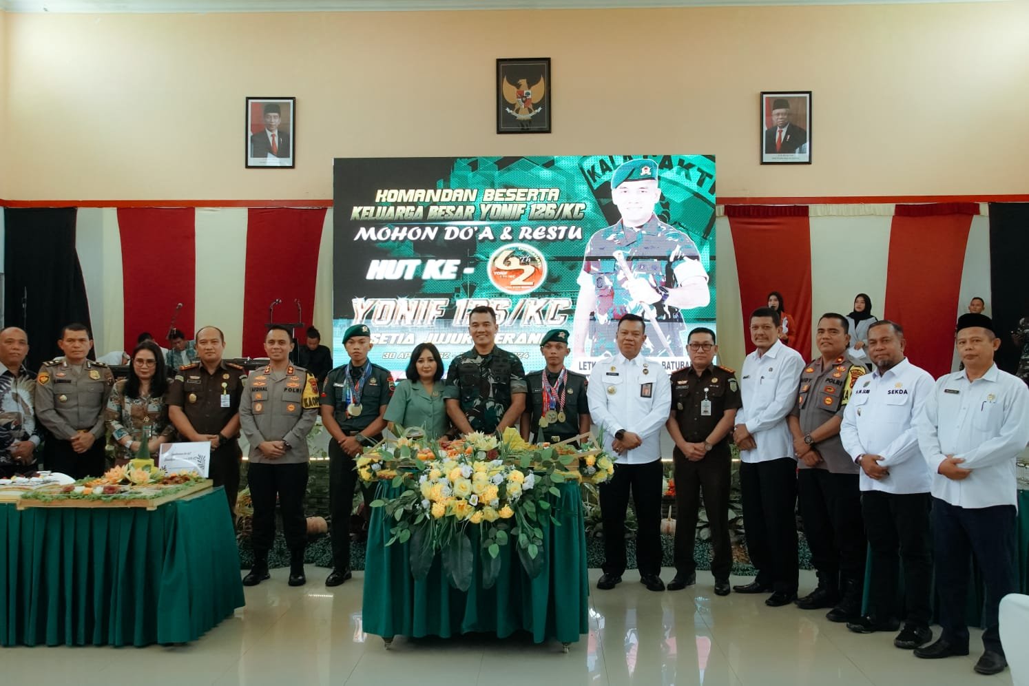 Pj. Nizhamul Hadiri Syukuran HUT ke – 62 Yonif 126/KC