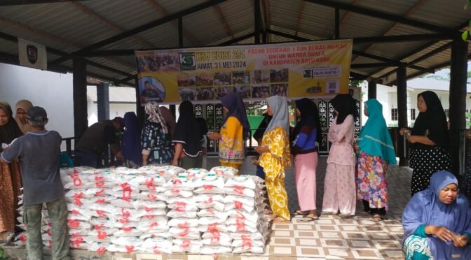 KSJ Gandeng Bapera dan TMG Salurkan 2 Ton Beras Murah di Pasar Sedekah Batu Bara