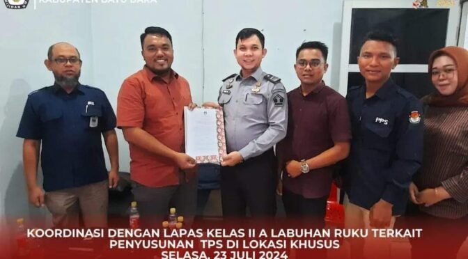 KPU Batu Bara Lakukan Koordinasi Penyusunan TPS di Lapas Kelas II A Labuhan Ruku