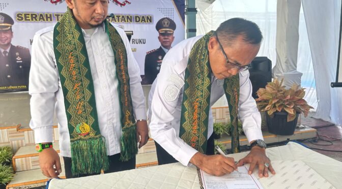 Disaksikan Kalapas kelas I Medan, Lapas Labuhan Ruku melaksanakan Sertijab dan Pisah Sambut Kalapas.