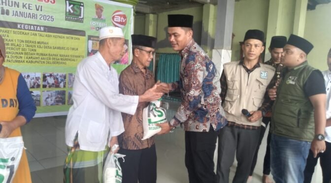 Milad ke-3 KSJ Sambirejo Timur: Kades Sambirejo Timur Fasilitasi Berbagi  Beras untuk Dhuafa
