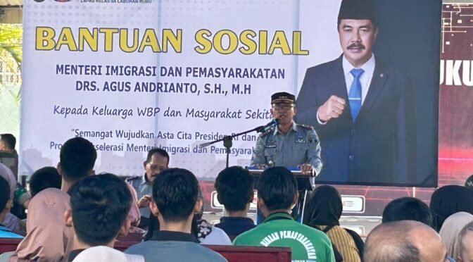 Kembali Adakan Bantuan Sosial, Kalapas Labuhan Ruku Bagikan 93 Paket Sembako