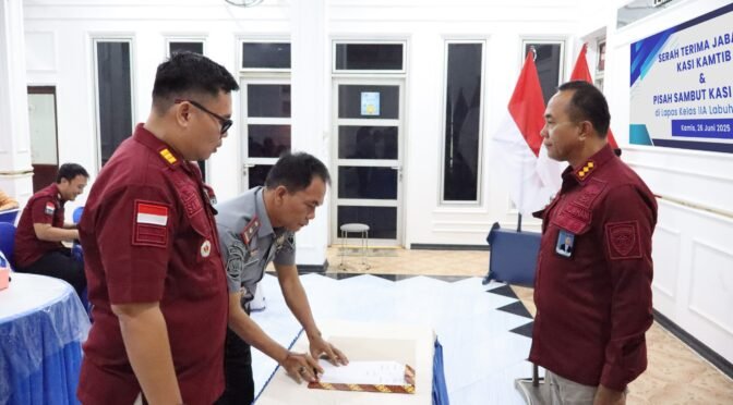 Serah Terima Jabatan Kasi Kamtib Lapas Labuhan Ruku, Haris Damanik Serahkan Tongkat Estafet ke Samuel Joga Marsahala Siregar