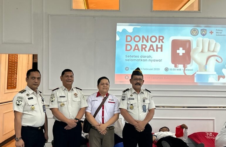 Lapas Labuhan Ruku Gelar Donor Darah Bersama PMI Batu Bara Dalam Rangka Bakti Sosial