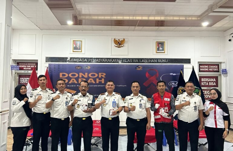 Peringati HBP ke-62, Lapas Labuhan Ruku Gelar Donor Darah Bersama PMI Batu Bara