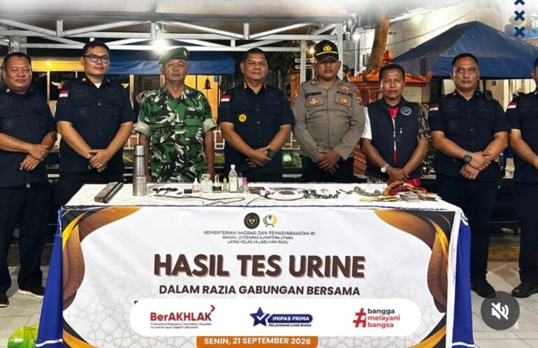 Perkuat Deteksi Dini, Lapas Labuhan Ruku Gelar Razia Gabungan dan Tes Urine WBP